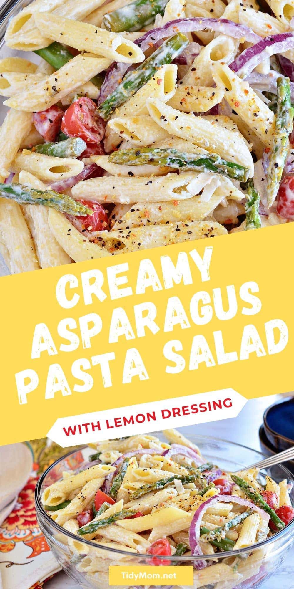 Asparagus Pasta Salad with Creamy Lemon Dressing {VIDEO} | TidyMom®