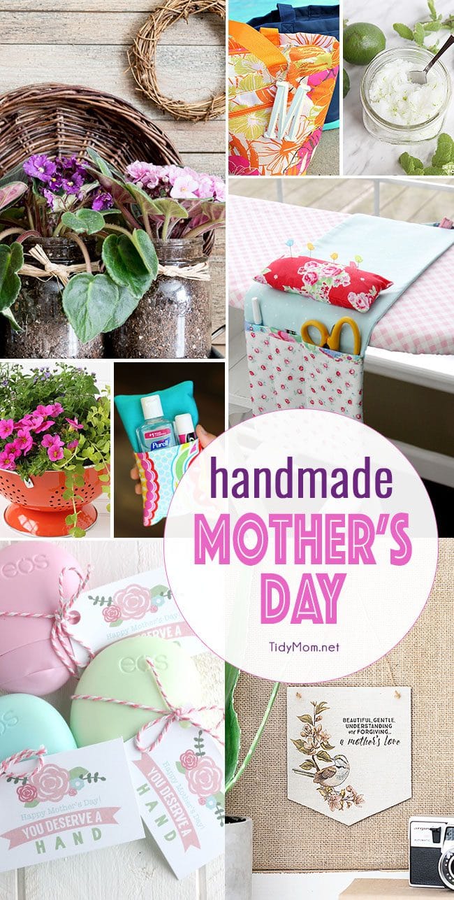 Mother's Day is just around the corner, and if you are still looking for what to give Mom on her special day, how about a HANDMADE MOTHER'S DAY! Here are 8 ideas for inspiration to create something special for your Mom that she will love and cherish at TidyMom.net