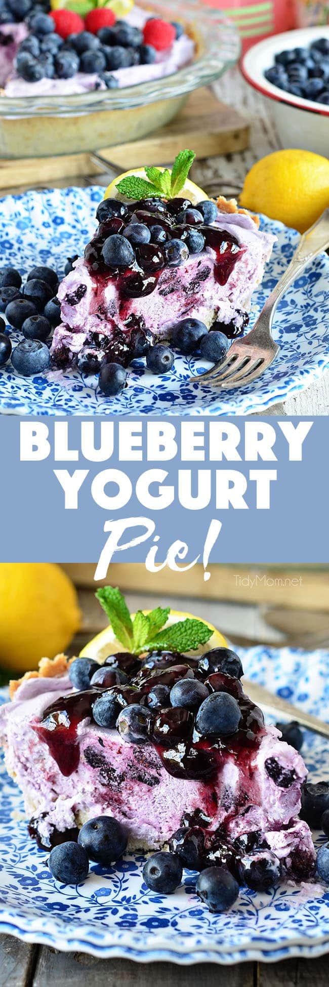 Blueberry Yogurt Pie photo collage