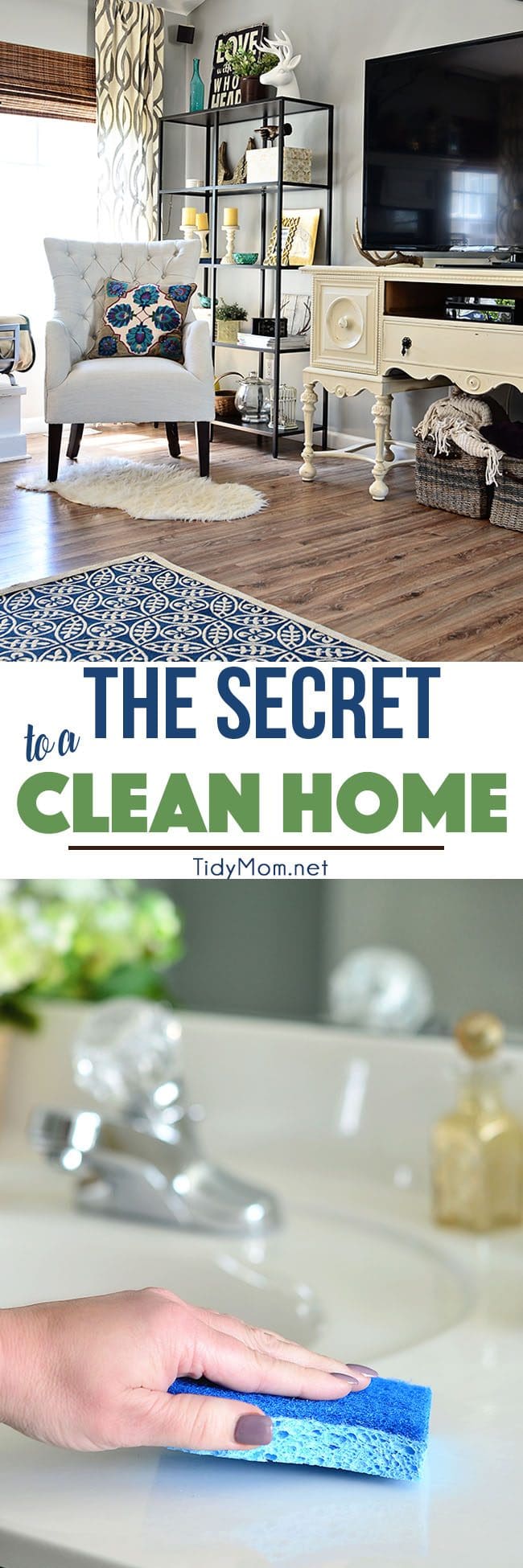The key to good a spring cleaning and living in a cleaner house actually starts with clearing the clutter in your home.  The more organized your home is, the easier it will be to keep clean. The Secret to a Clean Home at TidyMom.net