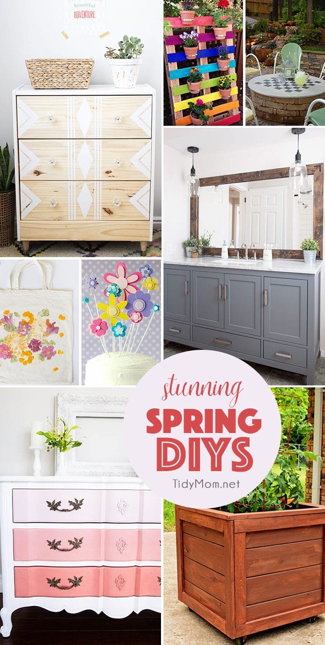 Stunning Spring DIYs that you can easily make! From a fire pit cover and game table to a rainbow pallet garden and so much more!