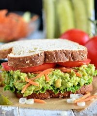 Avocado and chickpeas together make the most delicious sandwich spread! Get this Sweet Heat Chickpea Avocado Salad Sandwich recipe at TidyMom.net