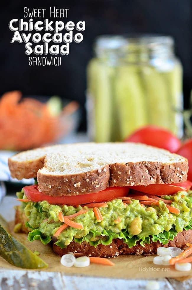 sweet heat chickpea avocado salad sandwich