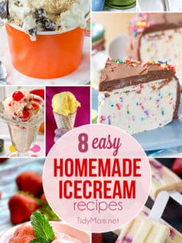 It’s ice cream season! Homemade ice cream is the best! Here are 8 Easy Homemade Ice Cream Recipes at Tidymom.net
