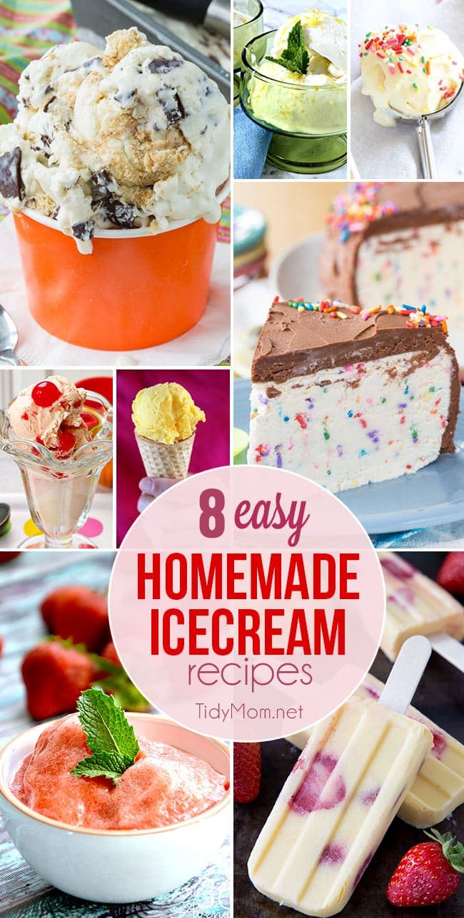 It’s ice cream season! Homemade ice cream is the best! Here are 8 Easy Homemade Ice Cream Recipes at Tidymom.net