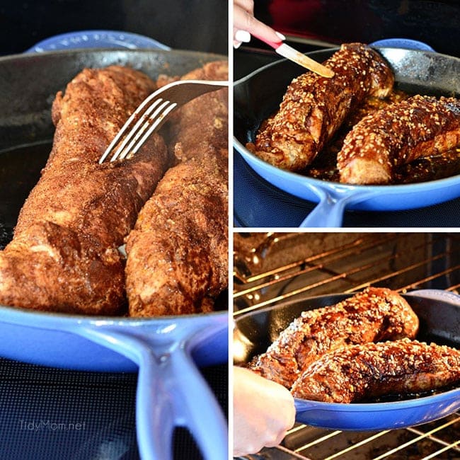 Your taste buds will be tantilized with each bite of this Sweet and Spicy Glazed Pork Tenderloin. Juicy and flavorful, it’s a little sweet and a little spicy and it’s a breeze to whip up. This pork tenderloin is ready for the table in 30 minutes. Get the full recipe at TidyMom.net