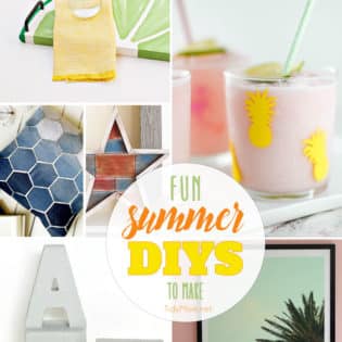Fun Summer DIYS to Make this Weekend! From citrus fruit serving trays and DIY party glasses to denim hexigon pillows and faux cement bookends you’re sure to find a fun DIY project to make in a flash. Tutorial details at TidyMom.net