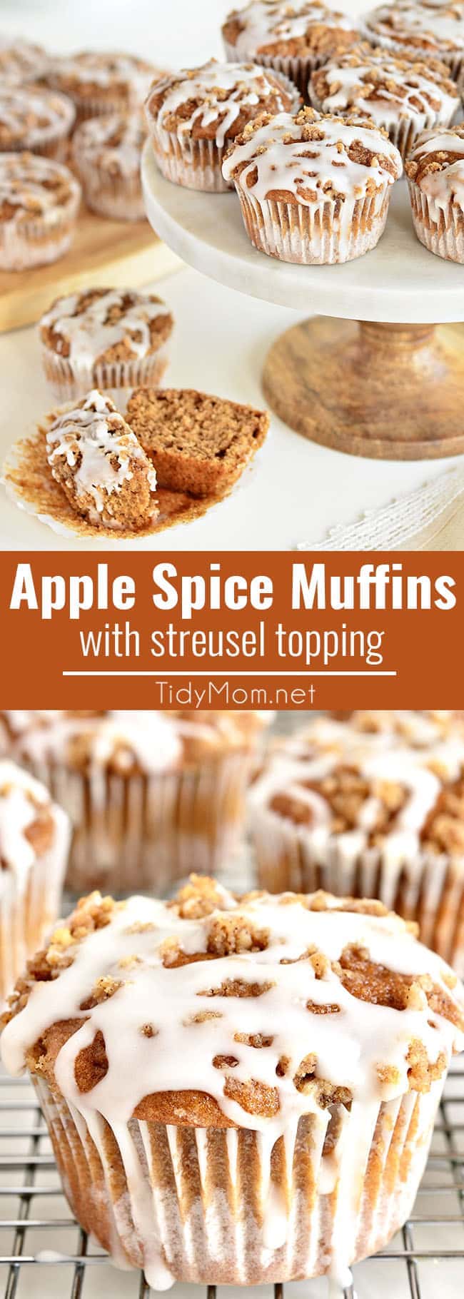 Apple Spice muffins with Streusel Topping photo collage 