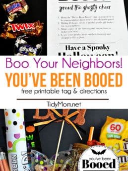You’ve Been Booed!! Dowload your free Boo Your Neighbors Printables at TidyMom.net and have fun surprising your neighbors this Halloween.