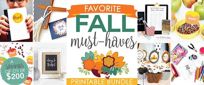 In collaboration with 20+ online stores, we created a jam packed bundle full of our FAVORITE fall digital products. Instead of selling each individually in our own shops, we decided to pull them all together and offer them at an amazing price!