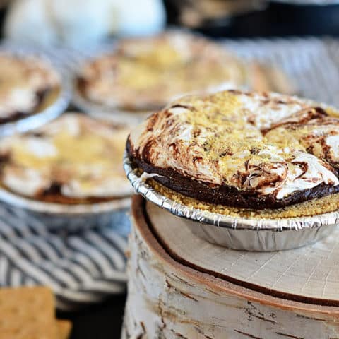 close up of a Mini S’more Pie