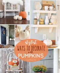 Get your home ready for fall with these 8 Stylish Ways to Decorate with Pumpkins. From simple faux or fresh pumpkins to glam or woodland pumpkins, you're sure to find something to fit your fall home decor and style. Details at TidyMom.net