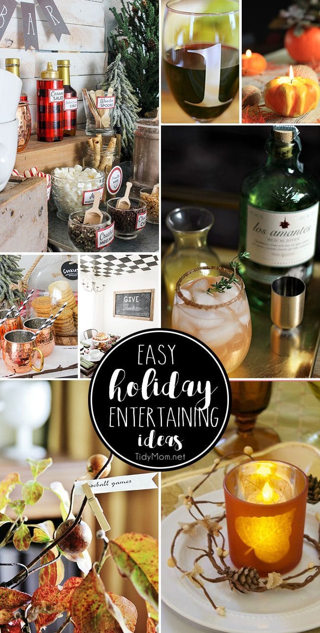 Easy Holiday Entertaining Ideas from a hot cocoa bar, to cocktails and DIY wine charms and more to make holiday entertaining special they’ll never know how easy it was!