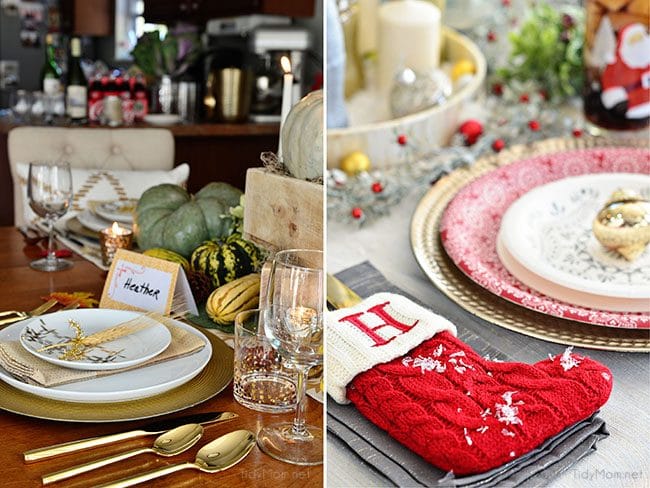 Holiday Entertaining Tips - tablescapes. at TidyMom.net