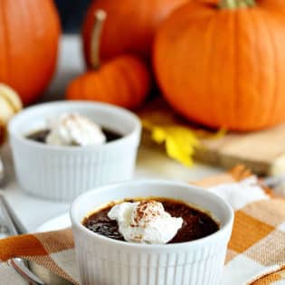 Pumpkin Creme Brulee recipe with molasses at TidyMom.net
