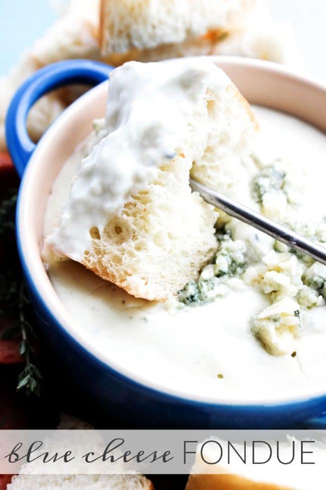 Blue Cheese Fondue perfect for a Valentine’s Day Dinner Meal Plan