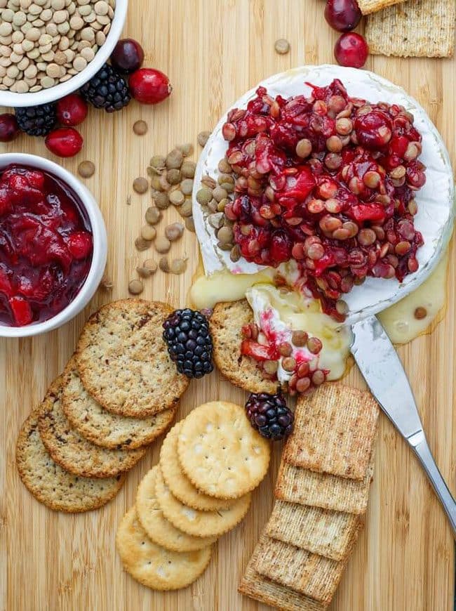 Cranberry Lentil Brie Bake perfect for a Valentine’s Day Dinner Meal Plan