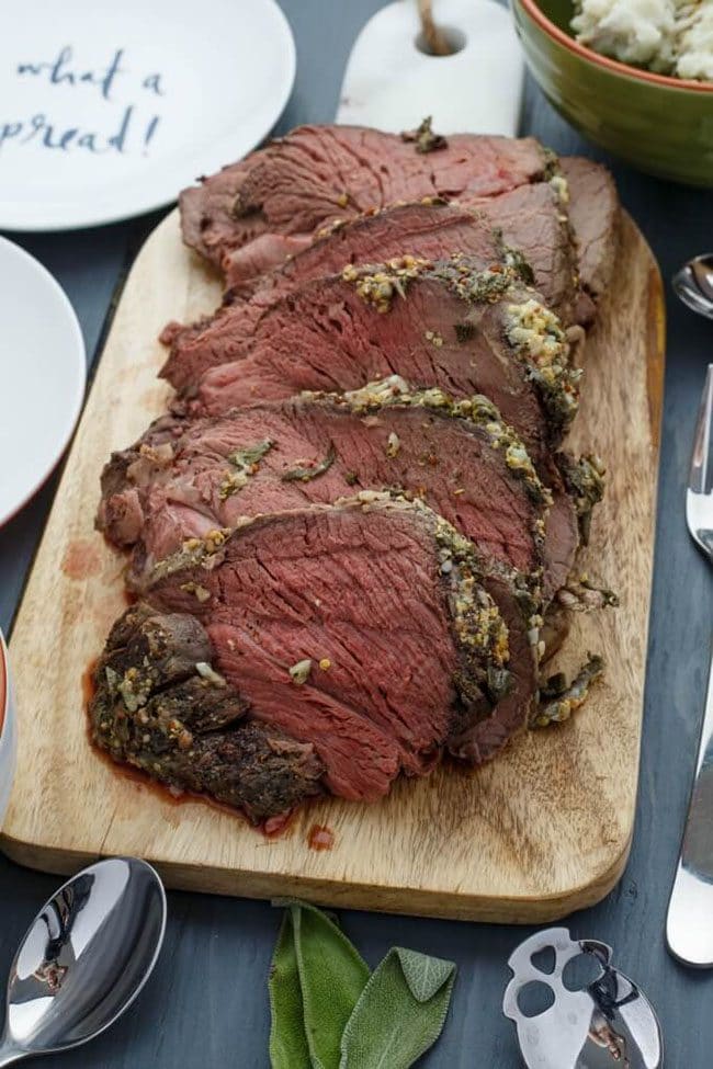 Game Day Party Plan Slow Cooker Herb Butter Inside Round Roast Beef