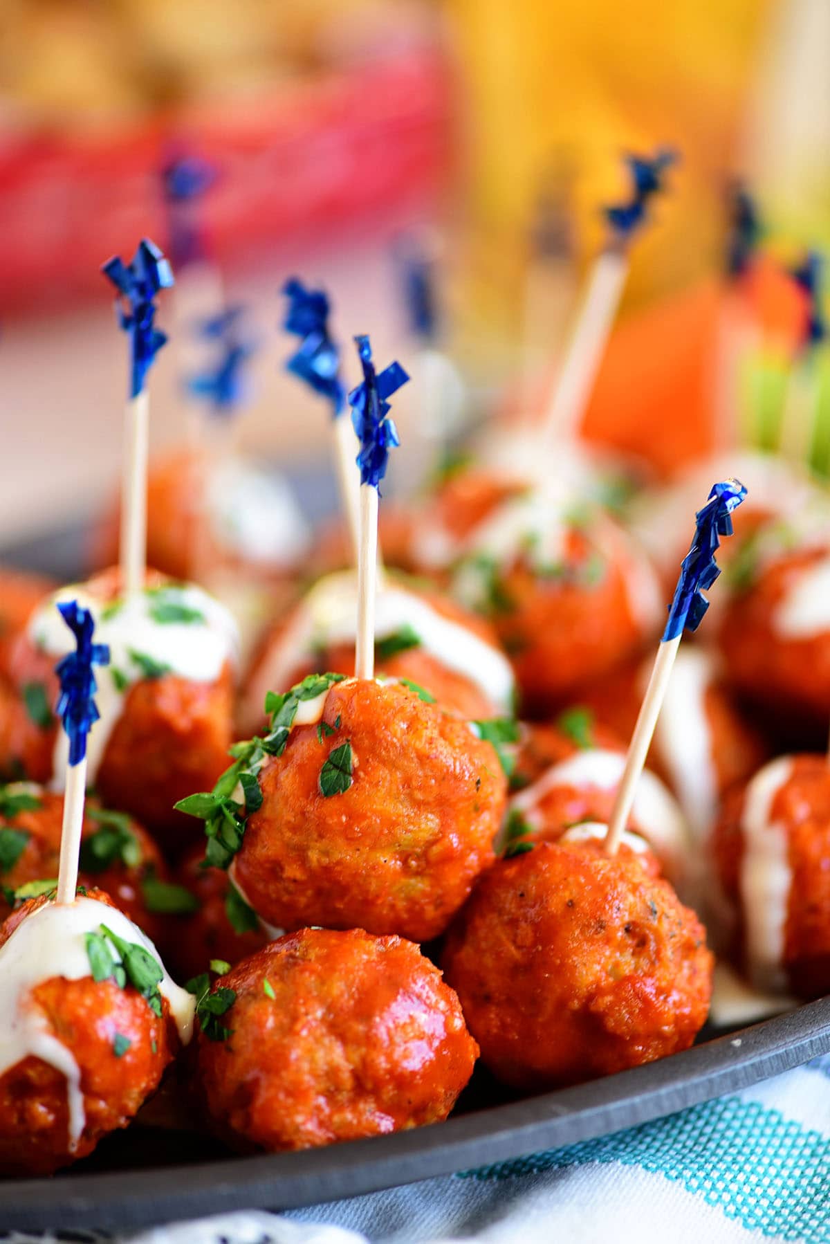 Buffalo Chicken Meatballs (Game Day Appetizer!) - TidyMom®