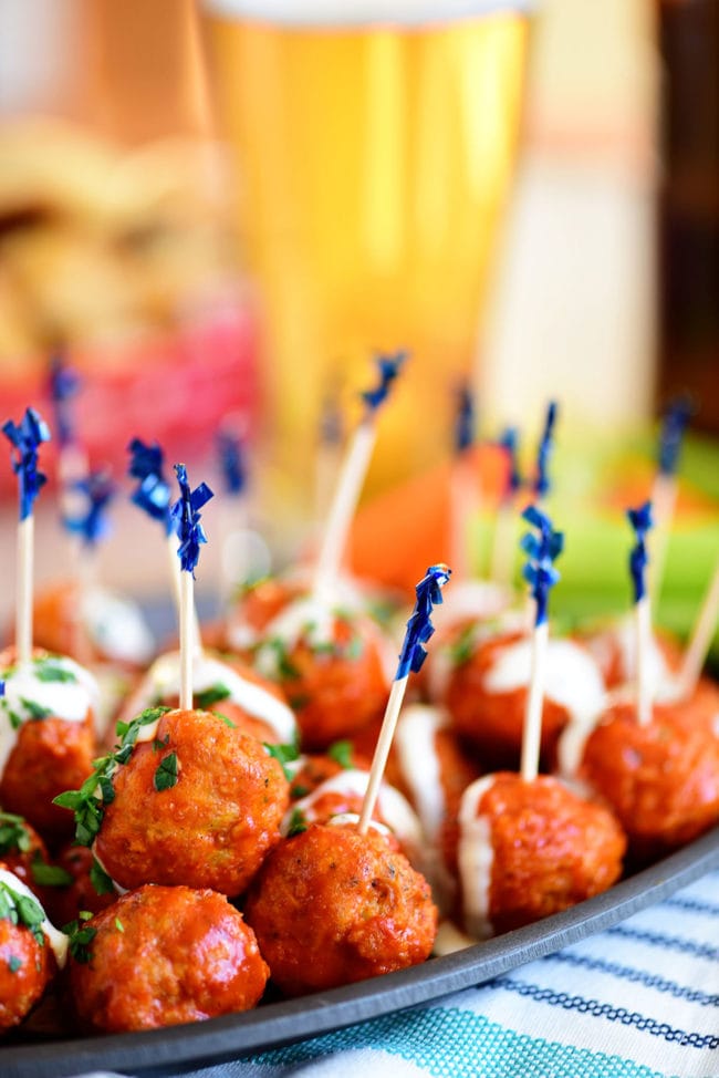 meat balls with toothpick for appetizer