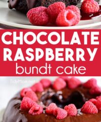 Chocolate Raspberry Bundt Cake with chambord photo collage