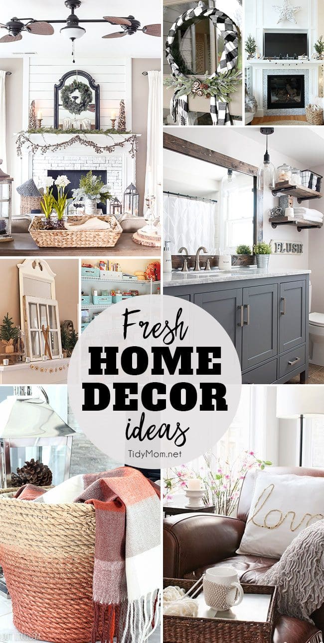 By mid January I'm ready to give my home a good purging and making the spaces feel fresh and new again. Here are 8 Fresh Home Decor Ideas to inspire you. at TidyMom.net