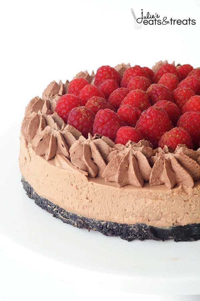 Raspberry Chocolate Cheesecake perfect for a Valentine’s Day Dinner Meal Plan