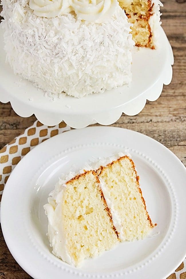 Coconut Layer Cake | Easter Dinner Meal Plan recipes, printables and decor ideas. Details at TidyMom.net 