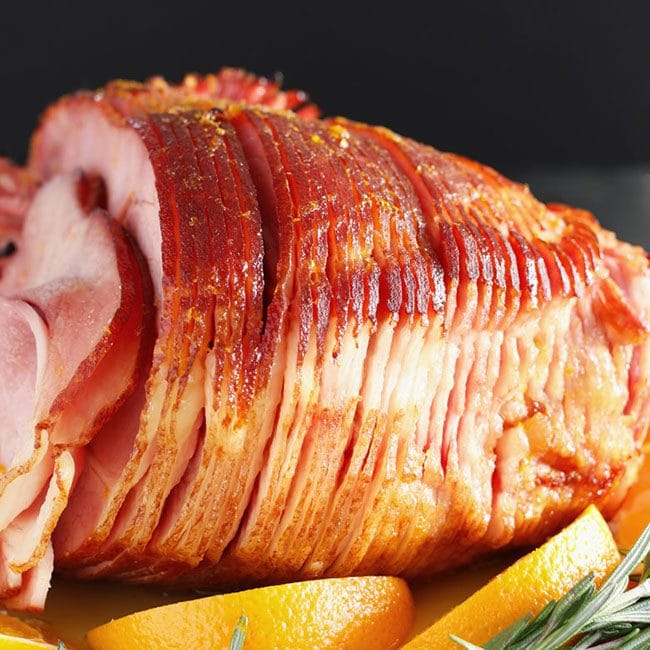 Easy Orange Honey Ham | Easter Dinner Meal Plan recipes, printables and decor ideas. Details at TidyMom.net 