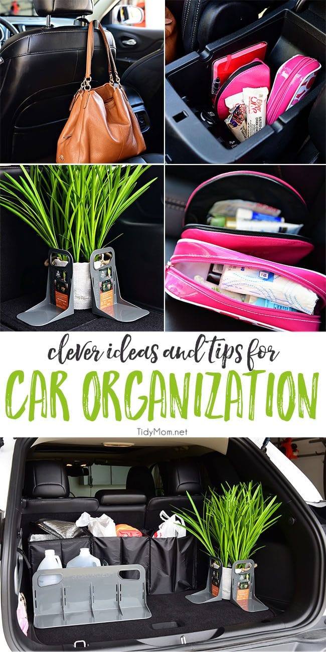 Clever ideas and tips for car organization at TidyMom.net