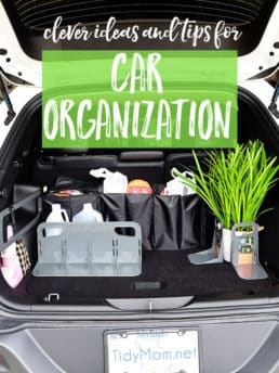 Most of us spend a lot of time in our vehicles. Don't let your car turn into a dumping ground. Keep it tidy with these clever ideas for car organization. Stay on top of the clutter at TidyMom.net