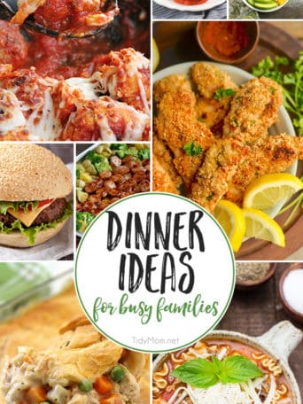 Dinner Recipes for Busy Families at TidyMom.net