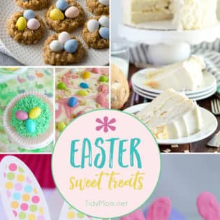 From bunny tail muddy buddies and bunny cupcakes to carrot cake cupcakes and coconut cake, Easter Sweet Treats are not only delicious but fun to make and enjoy!! Get all the recipes at TidyMom.net