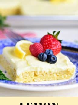 slice of cake with berries on top