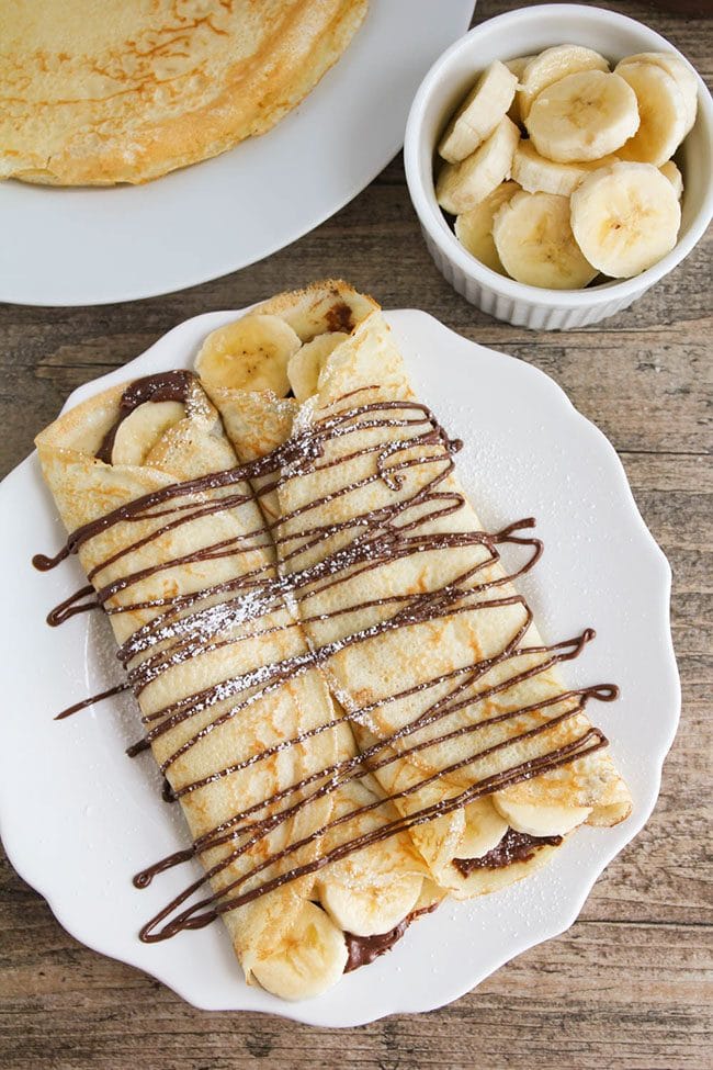 Mother’s Day Brunch Meal Plan recipes, printables and decor at TidyMom.net - Nutella Banana Crepes recipe