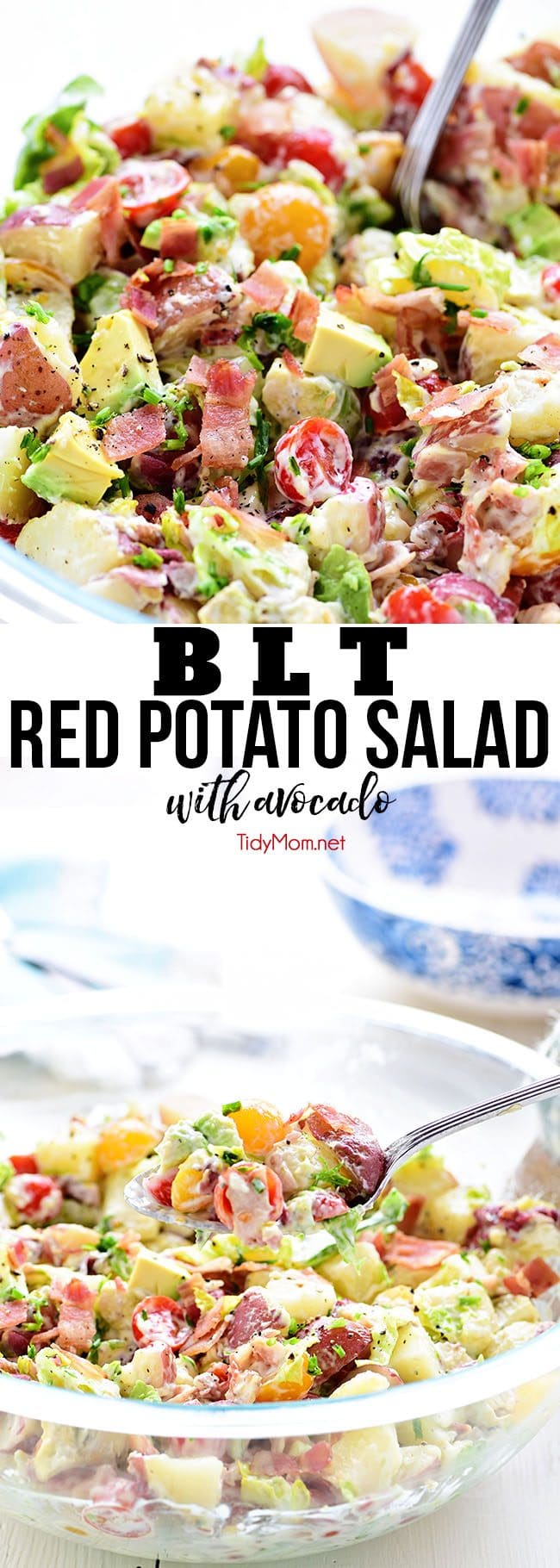 BLT Red Potato Salad in a serving bowl