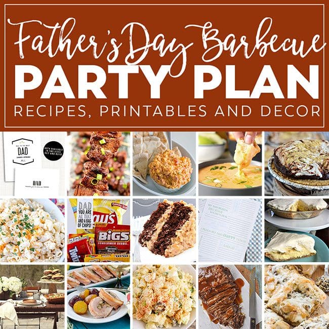 Summer Barbecue Meal Plan for Father’s Day! Tons of great ideas to celebrate Dad this Father’s Day, and any of these recipes would be great for a backyard barbecue this summer! Get the Father’s Day Barbecue Party Plan at TidyMom.net