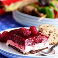No-Bake Raspberry Cheesecake with Cookie Crust. Perfect make-ahead dessert fora summer BBQ or potluck Print the full recipe at TidyMom.net