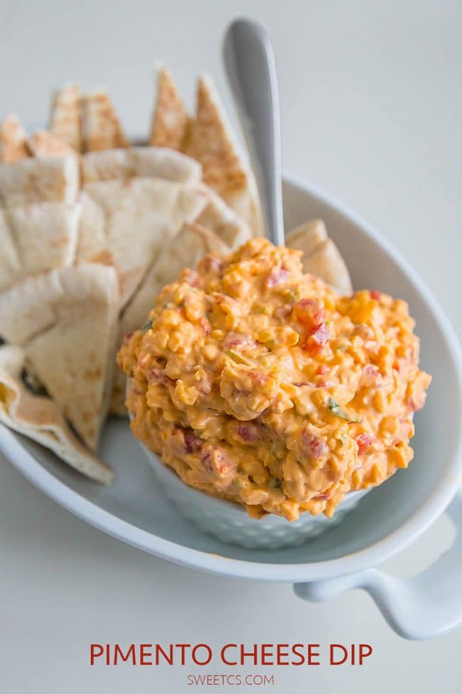Summer Barbecue Meal Plan for Father’s Day! Tons of great ideas to celebrate Dad this Father’s Day, and any of these recipes would be great for a backyard barbecue this summer! Get recipes, printables and party decor at TidyMom.net - Pimento Cheese Dip