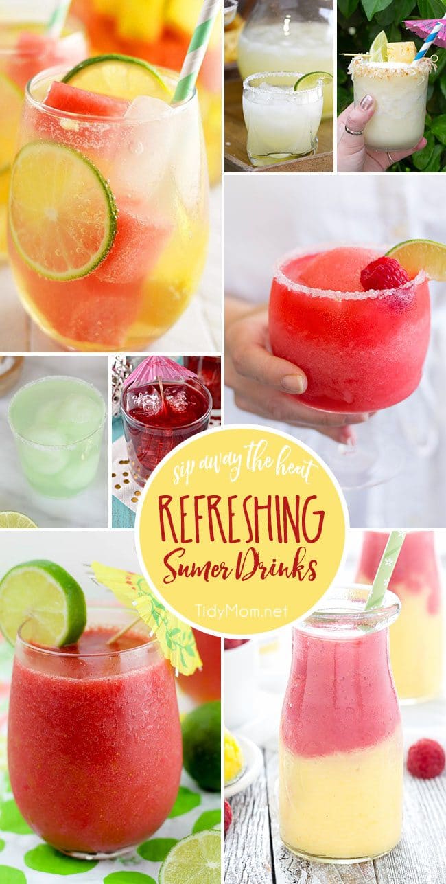 Sip away the heat with these Refreshing Summer Drinks. Get all the recipes at TidyMom.net