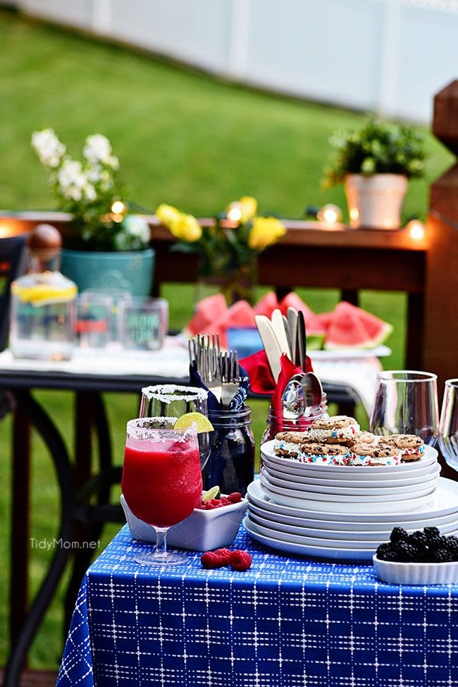 Frozen Raspberry Margarita is the perfect summer cocktail. Raspberry sorbet puts a refreshing twist on the traditional margarita, for a cool party sip! Get the full recipe at TidyMom.net SO good!