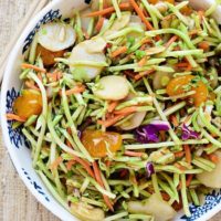 Chinese Slaw in bowl shot overhead