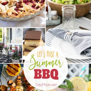 Let’s host a Summer BBQ. Get tips on how to clean outdoor furniture to party ideas and of course, favorite summer BBQ recipes Find all the details at TidyMom.net