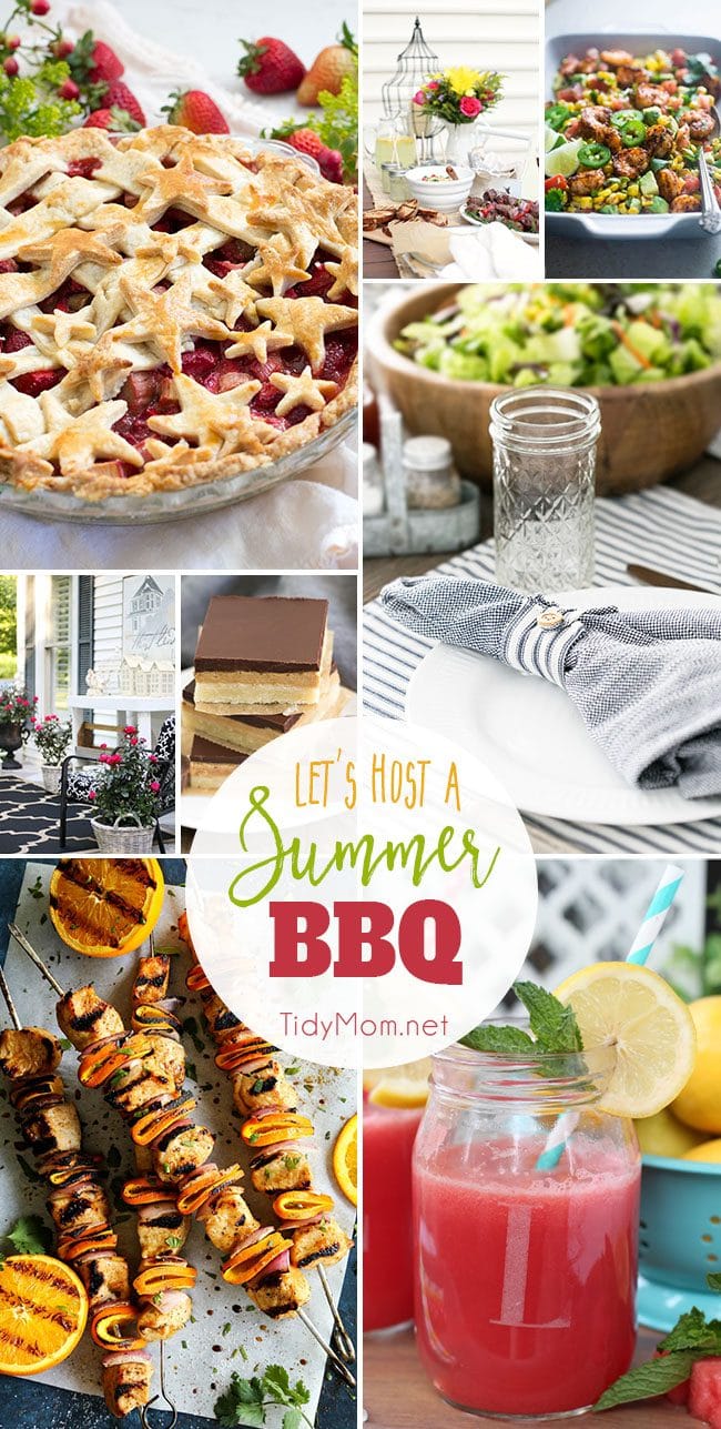 Let’s host a Summer BBQ. Get tips on how to clean outdoor furniture to party ideas and of course, favorite summer BBQ recipes Find all the details at TidyMom.net