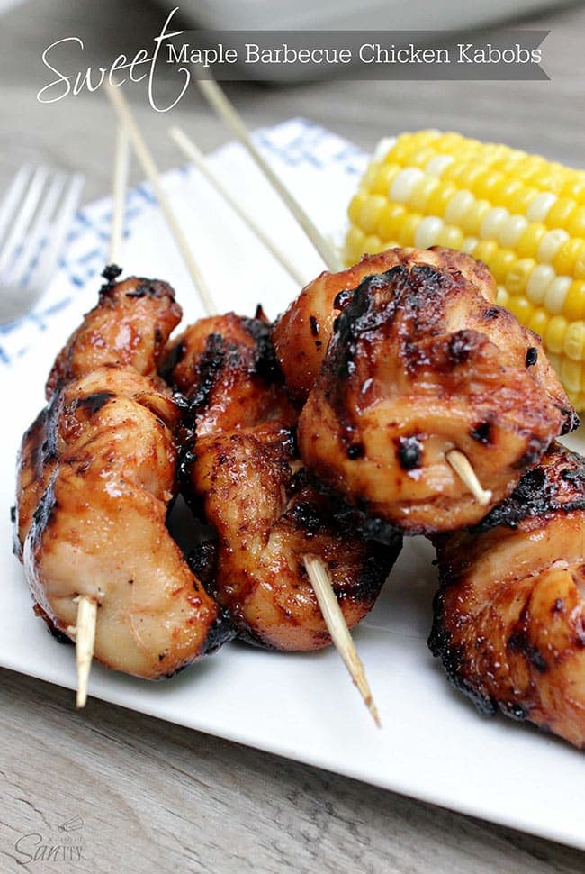 Sweet Maple Barbecue Chicken Kabobs image from A Dash of Sanity: How to Plan a Perfect Picnic. Get recipes, printables and more to plan a perfect picnic at TidyMom.net