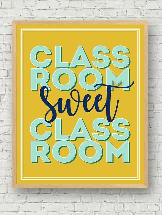 CLASSROOM SWEET CLASSROOM PRINTABLE by Eighteen25 — Find crafts, printables, recipes and more for a Back to School Meal Plan at TidyMom.net