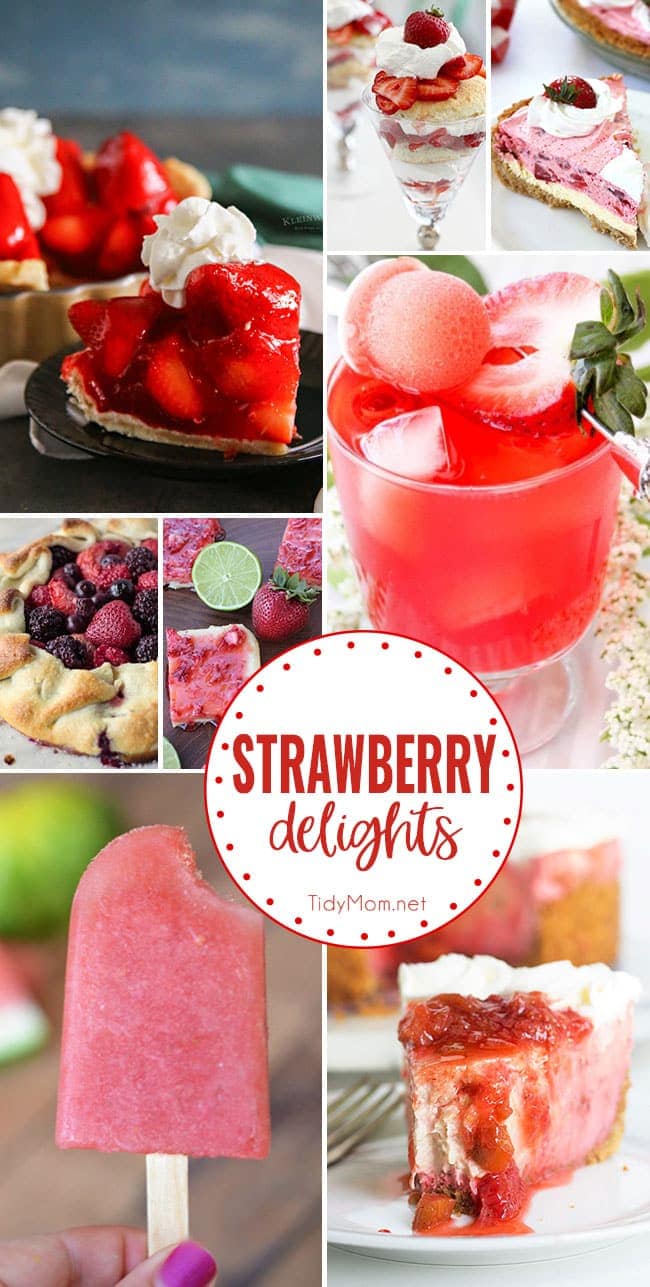 8+ Strawberry Recipes to Delight Your Sweet Tooth! Find all the recipes at TidyMom.net