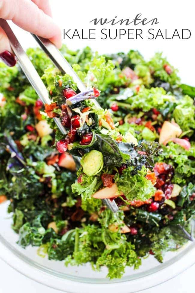 Best Comfort Food Meal Plan. Winter Kale Super Salad from A Dash of Sanity. Get More meal plan recipes, printable and decor at TidyMom.net