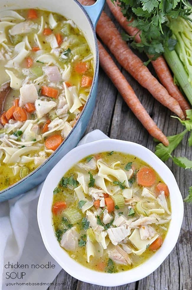 Best Comfort Food Meal Plan. Chicken Noodle Soup from Your Homebased Mom. Get More meal plan recipes, printable and decor at TidyMom.net