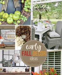 Bring a touch of Fall into your home with these simple, yet beautiful Early Fall Decorating Ideas! Includes Autumn DIY projects and decor ideas for your entryway, patio as well as wreath and sign projects too! at TidyMom.net